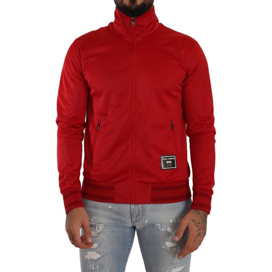 Dolce & Gabbana Stunning Zip Sweater Cardigan in Red red-full-zip-long-sleeve-d-n-a-sport-gym-sweater
