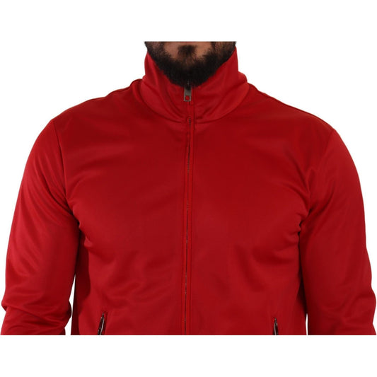 Dolce & Gabbana Stunning Zip Sweater Cardigan in Red red-full-zip-long-sleeve-d-n-a-sport-gym-sweater