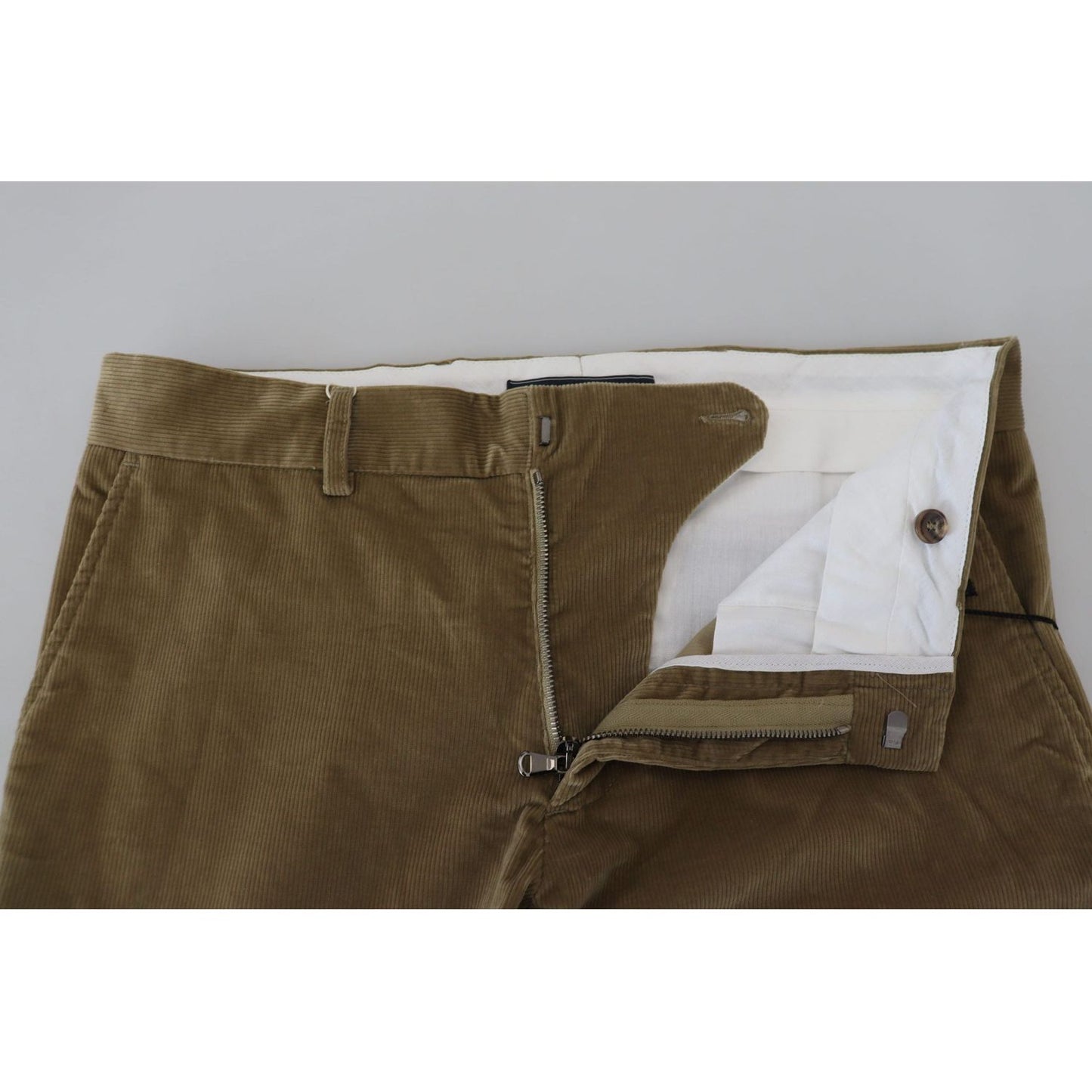 Tommy Hilfiger Elegant Brown Casual Pants brown-cotton-corduroy-casual-pants