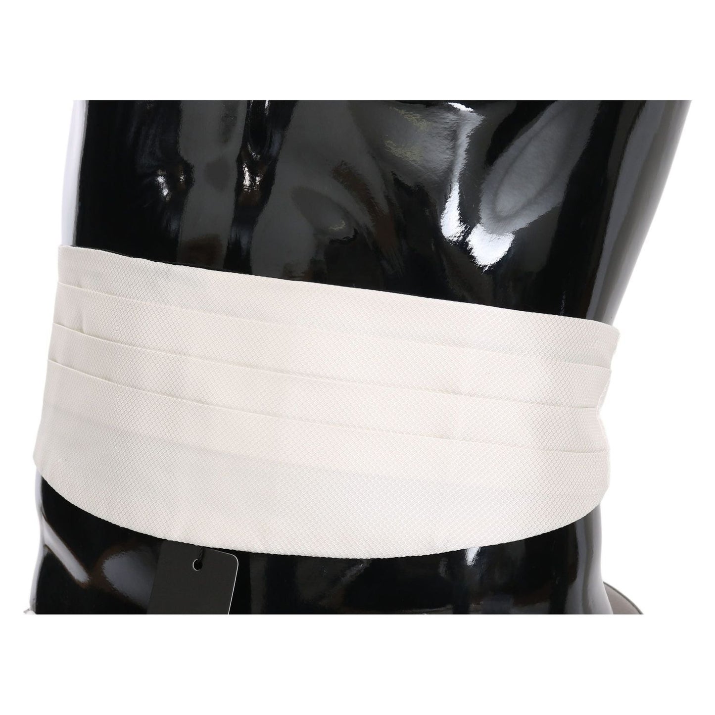Dolce & Gabbana Elegant Silk White Patterned Cummerbund white-men-waist-belt-100-silk-cummerbund-1 IMG_2168-scaled-3af34cf8-4d9.jpg