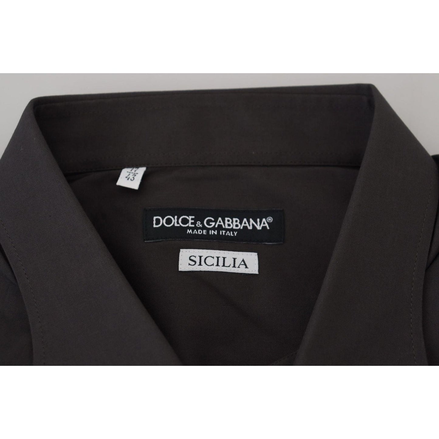 Dolce & Gabbana Elegant Gray Sicilia Slim Fit Dress Shirt gray-sicilia-slim-fit-stretch-dress-shirt