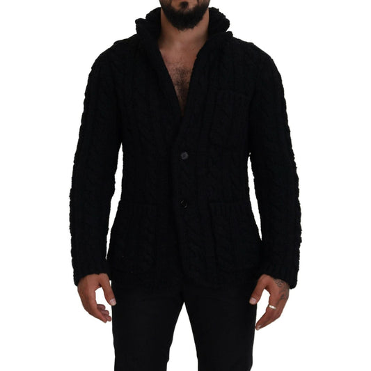 Dolce & GabbanaElegant Black Wool-Cashmere Blend CardiganMcRichard Designer Brands£1179.00