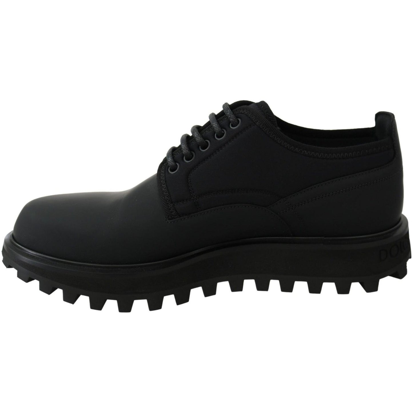 Dolce & Gabbana Elegant Black Calfskin Derby Shoes black-rubberized-calfskin-chunky-derby-vulcano-shoes