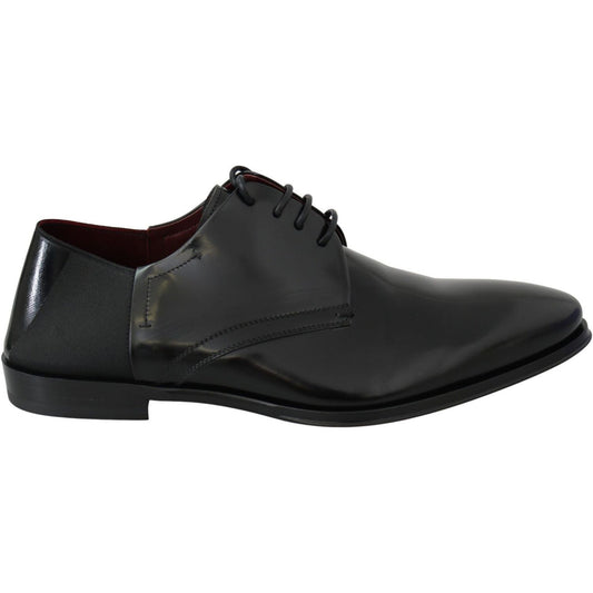 Dolce & Gabbana Elegant Black Leather Derby Shoes black-patent-leather-lace-derby-shoes IMG_2312-scaled-d656d083-4aa.jpg