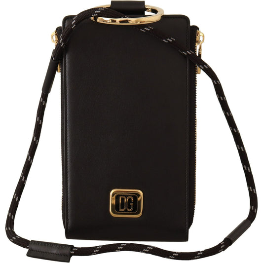 Dolce & GabbanaElegant Black Leather Strapped WalletMcRichard Designer Brands£769.00