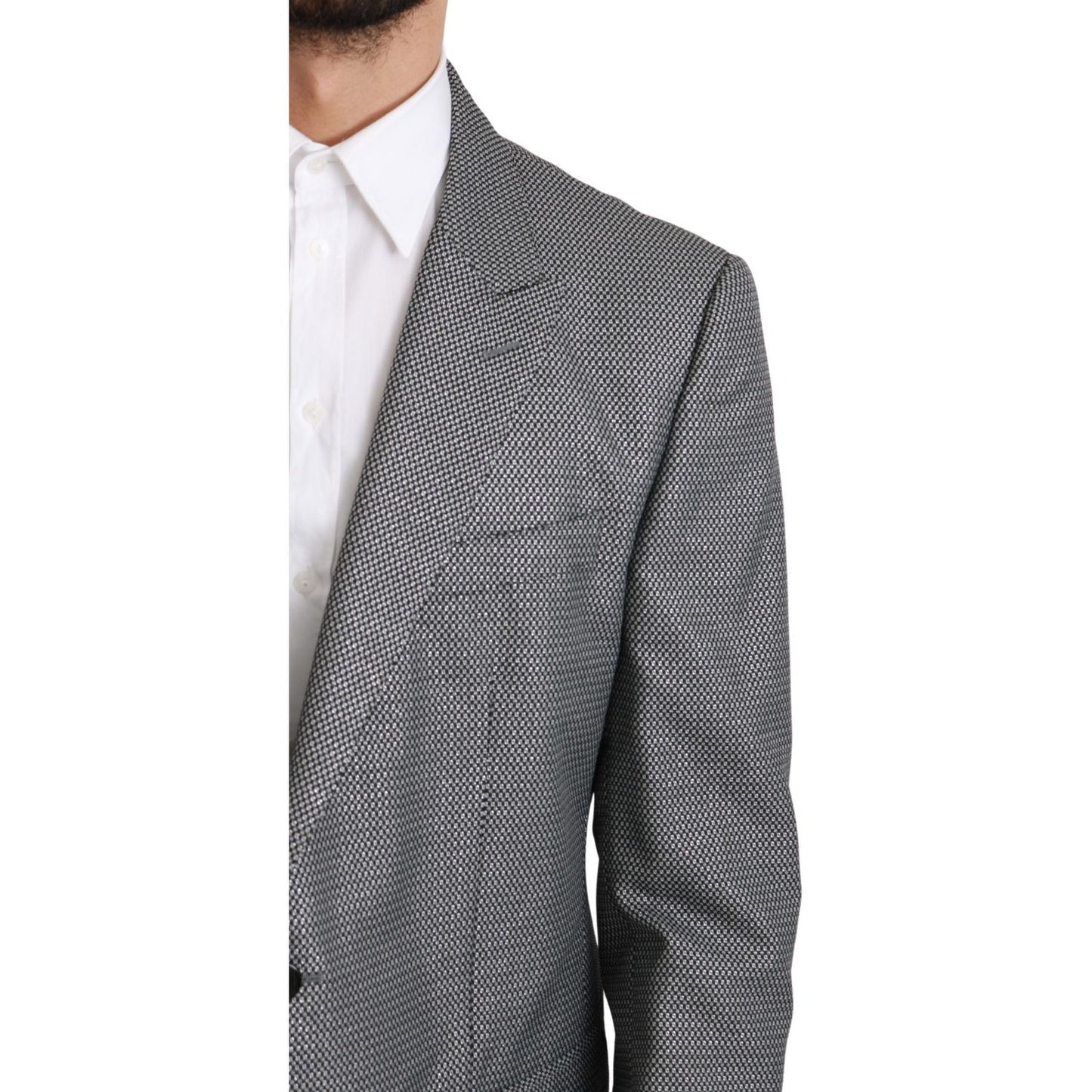 Dolce & Gabbana Elegant Gray Fantasy Pattern Slim Fit Blazer gray-slim-fit-formal-martini-blazer