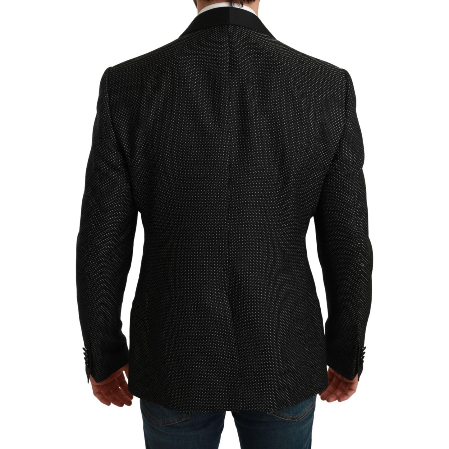 Dolce & Gabbana Chic Black Polka Dot Martini Blazer black-slim-fit-formal-jacket-martini-blazer IMG_2364-scaled-c5c65946-acc.jpg