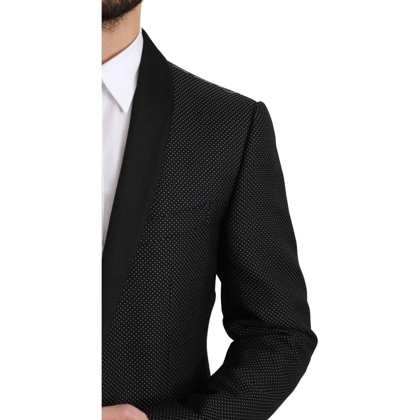 Dolce & Gabbana Chic Black Polka Dot Martini Blazer black-slim-fit-formal-jacket-martini-blazer IMG_2366-scaled-dabc2d2a-aa1.jpg