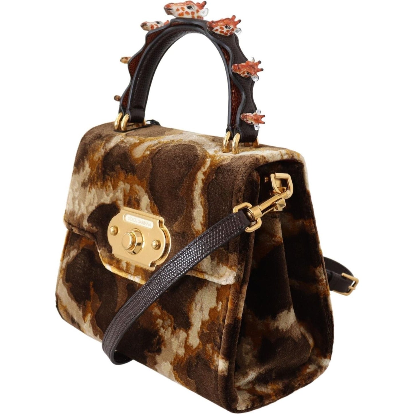 Dolce & Gabbana Elegant Giraffe Pattern Welcome Bag with Gold Accents brown-giraffe-crossbody-purse-borse-welcome-purse IMG_2375-233dacb7-3d8.jpg