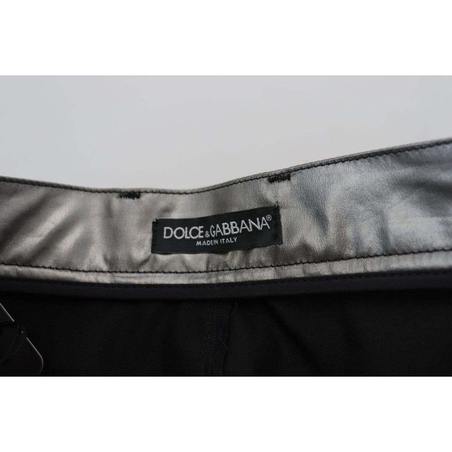 Dolce & Gabbana Elegant High Waist Skinny Pants in Silver metallic-silver-high-waist-skinny-pants IMG_2391-scaled-d049e1f3-963.jpg