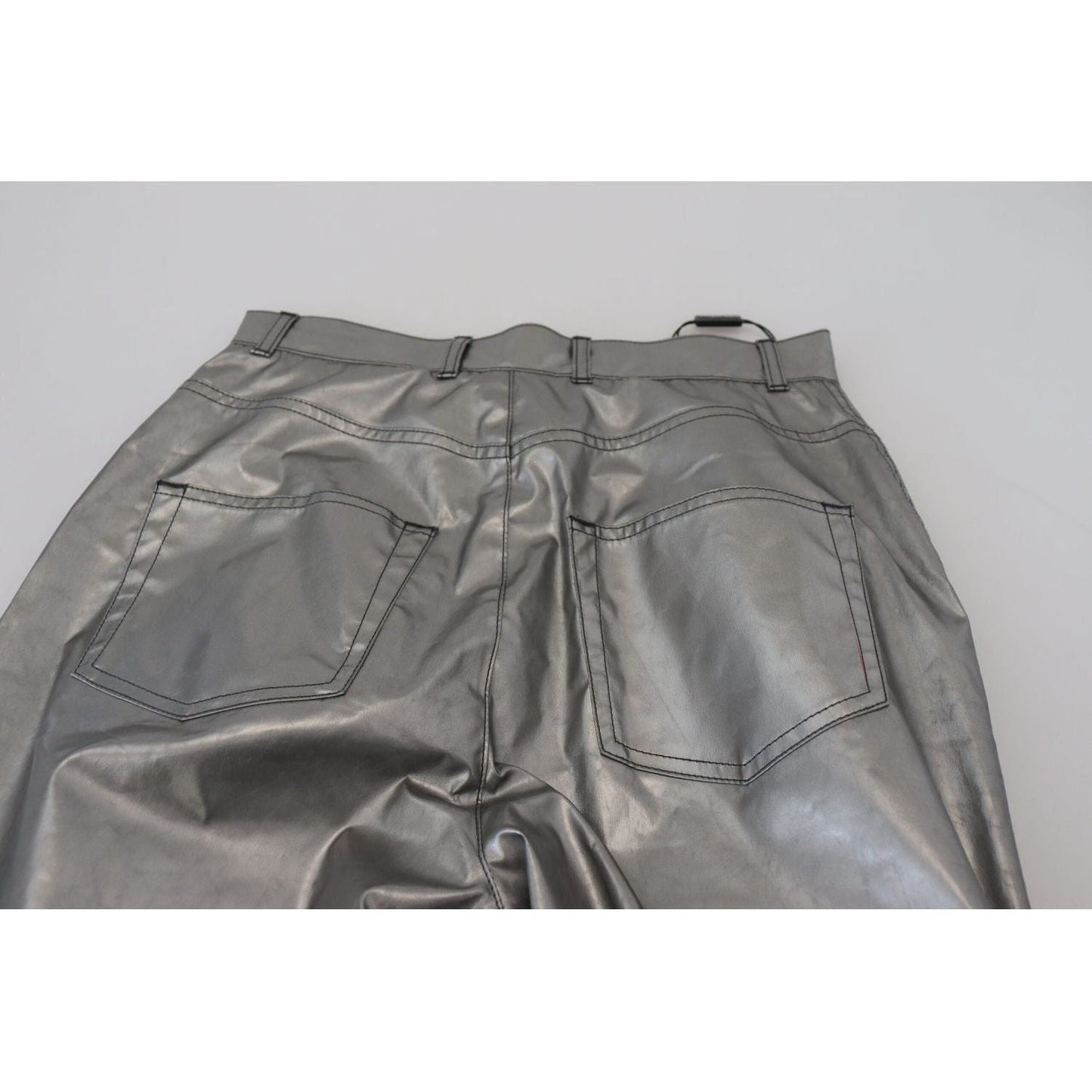 Dolce & Gabbana Elegant High Waist Skinny Pants in Silver metallic-silver-high-waist-skinny-pants