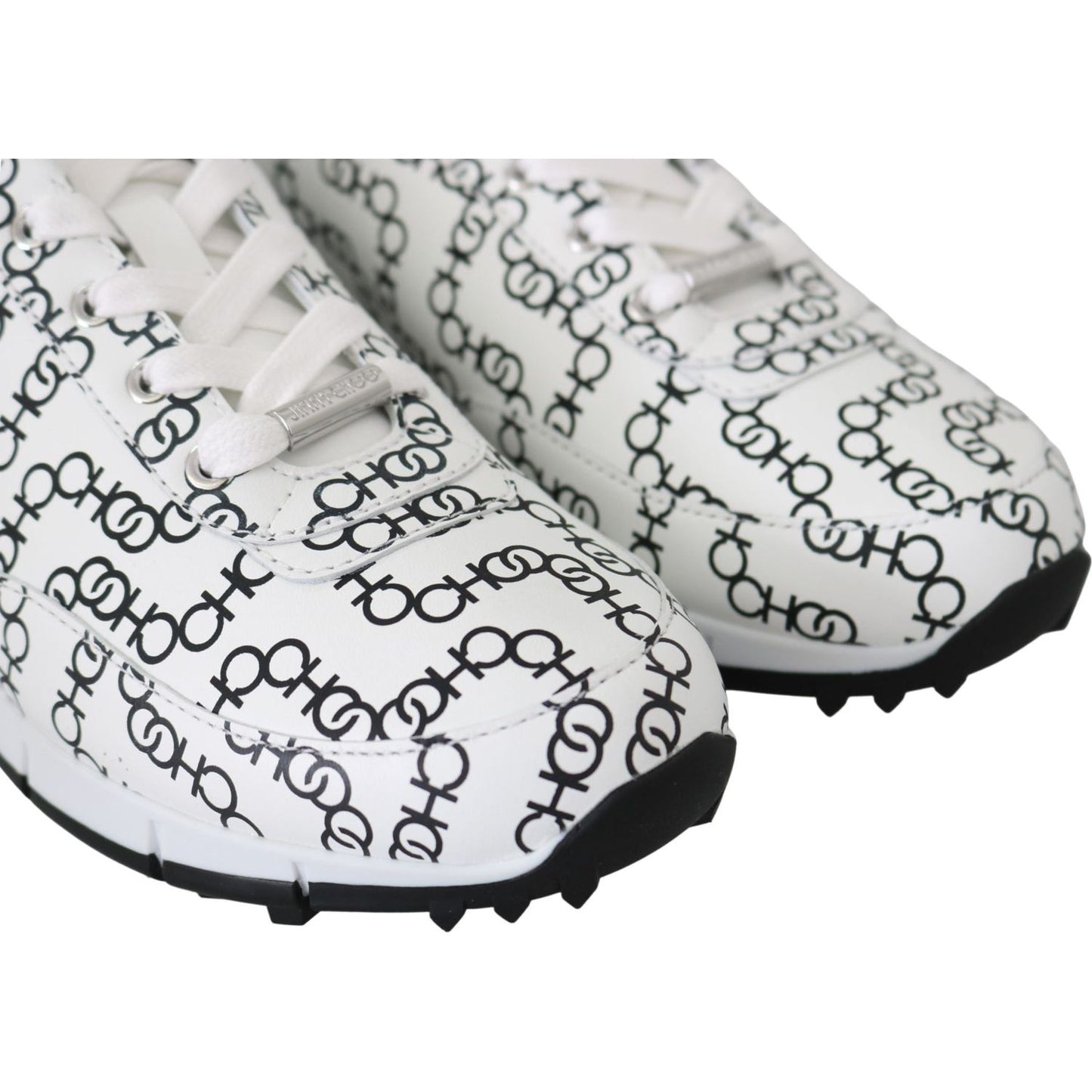 Jimmy Choo Elegant Monochrome Leather Sneakers monza-white-black-leather-sneakers