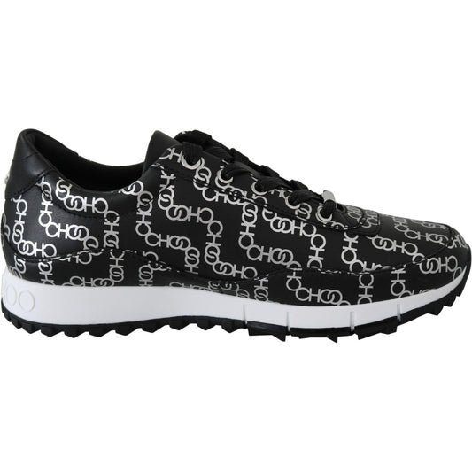Jimmy Choo Elegant Black & Silver Leather Sneakers black-and-silver-leather-monza-sneakers IMG_2424-scaled-ecf3319b-71a.jpg