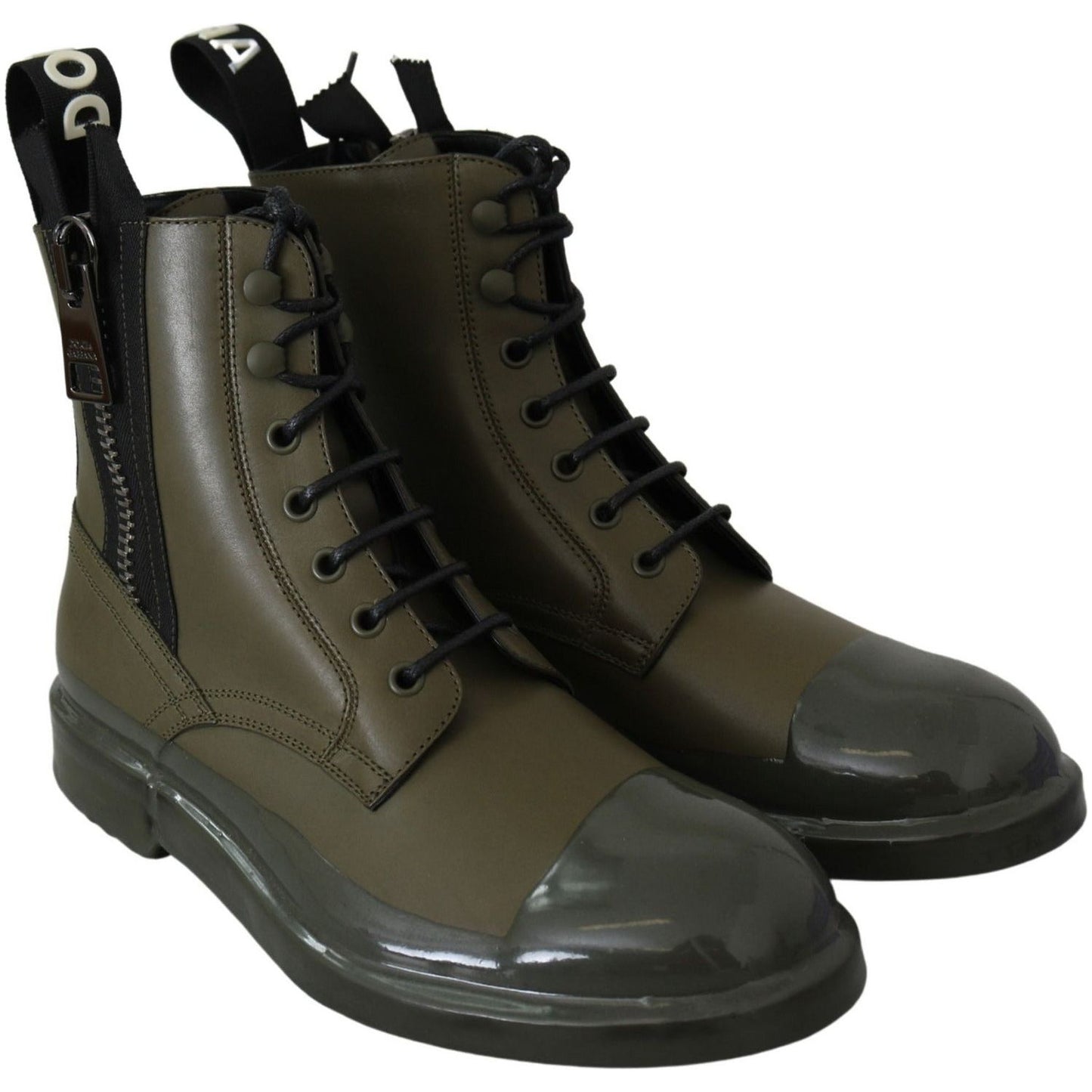 Dolce & GabbanaChic Military Green Leather Ankle BootsMcRichard Designer Brands£549.00