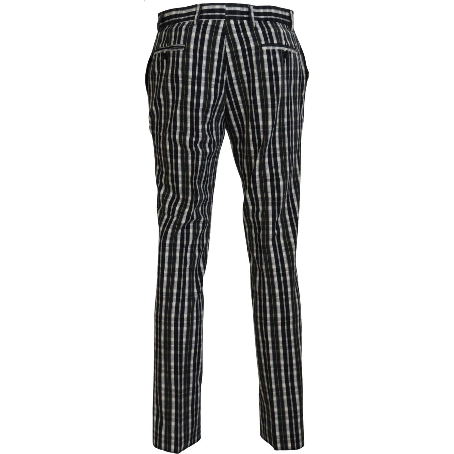 BENCIVENGA Elegant Black and White BENCIVENGA Pants black-checkered-cotton-casual-pants