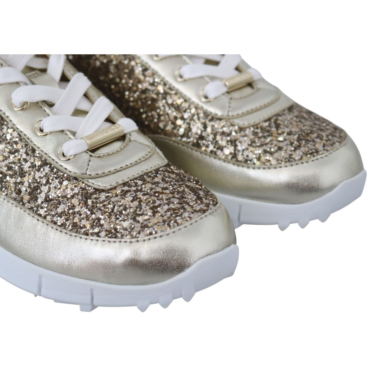 Jimmy Choo Antique Gold Glitter Leather Sneakers monza-antique-gold-leather-sneakers