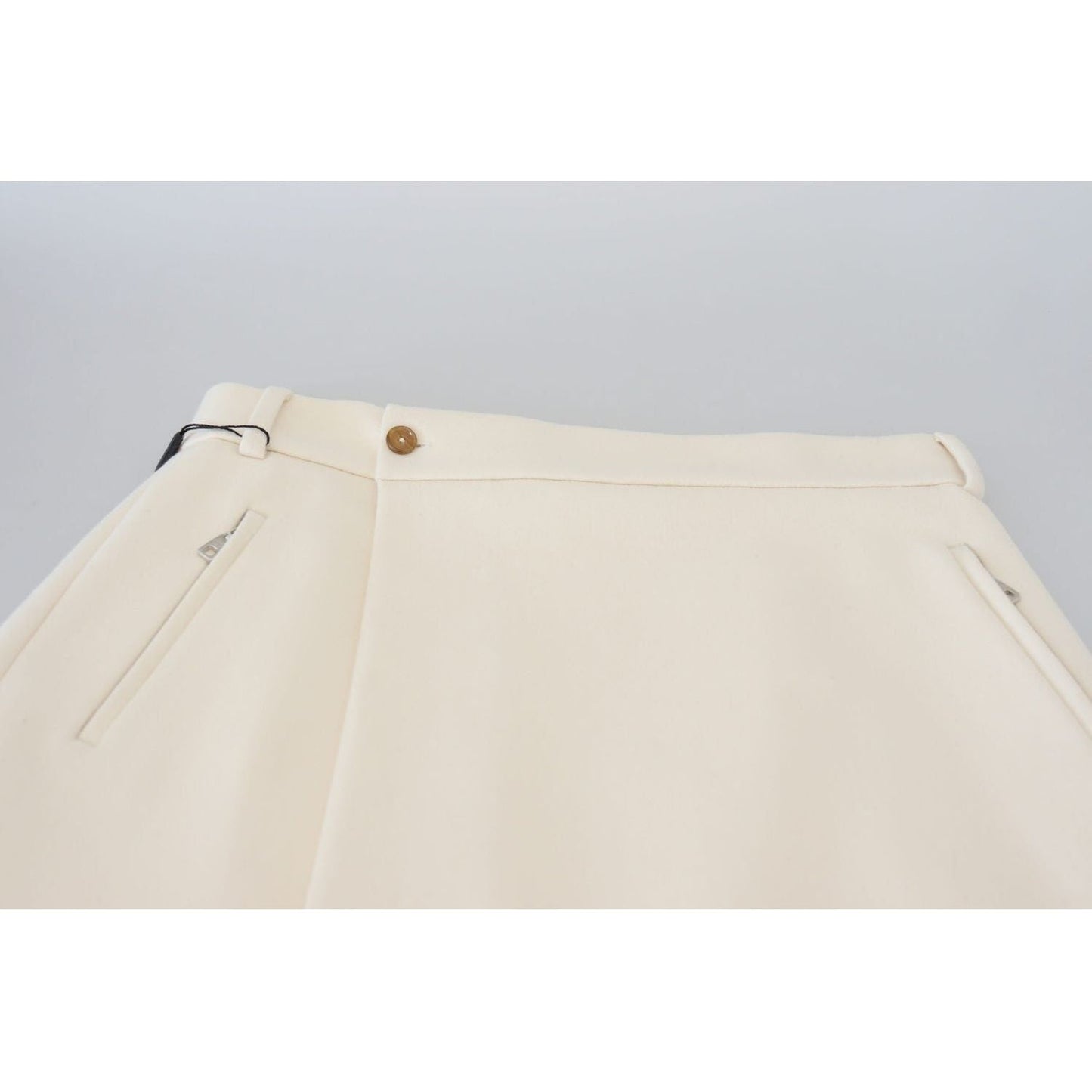 Dolce & Gabbana Elegant High Waist Virgin Wool Skirt white-wool-a-line-high-waist-mini-skirt