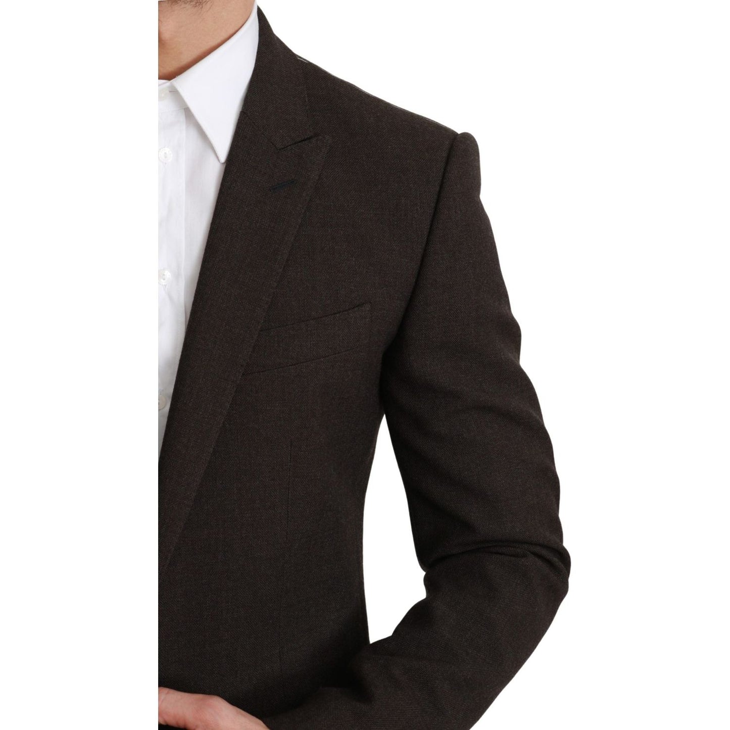Dolce & Gabbana Elegant Brown Virgin Wool Martini Blazer brown-slim-fit-coat-jacket-martini-blazer IMG_2491-scaled-a3dd0058-c5b.jpg