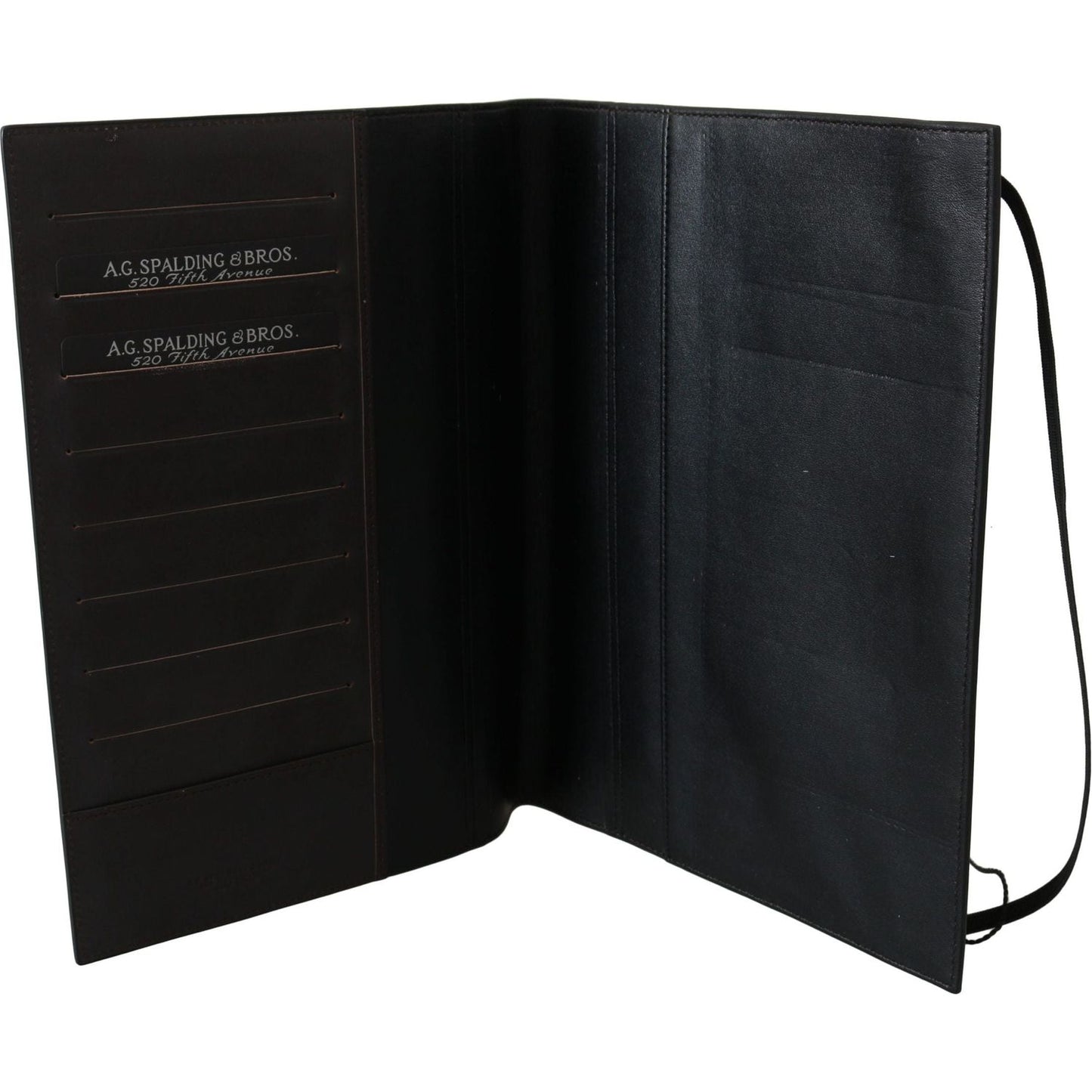A.G. Spalding & Bros Elegant Leather Passport Wallet - Sleek Travel Essential black-leather-bifold-travel-holder-logo-wallet