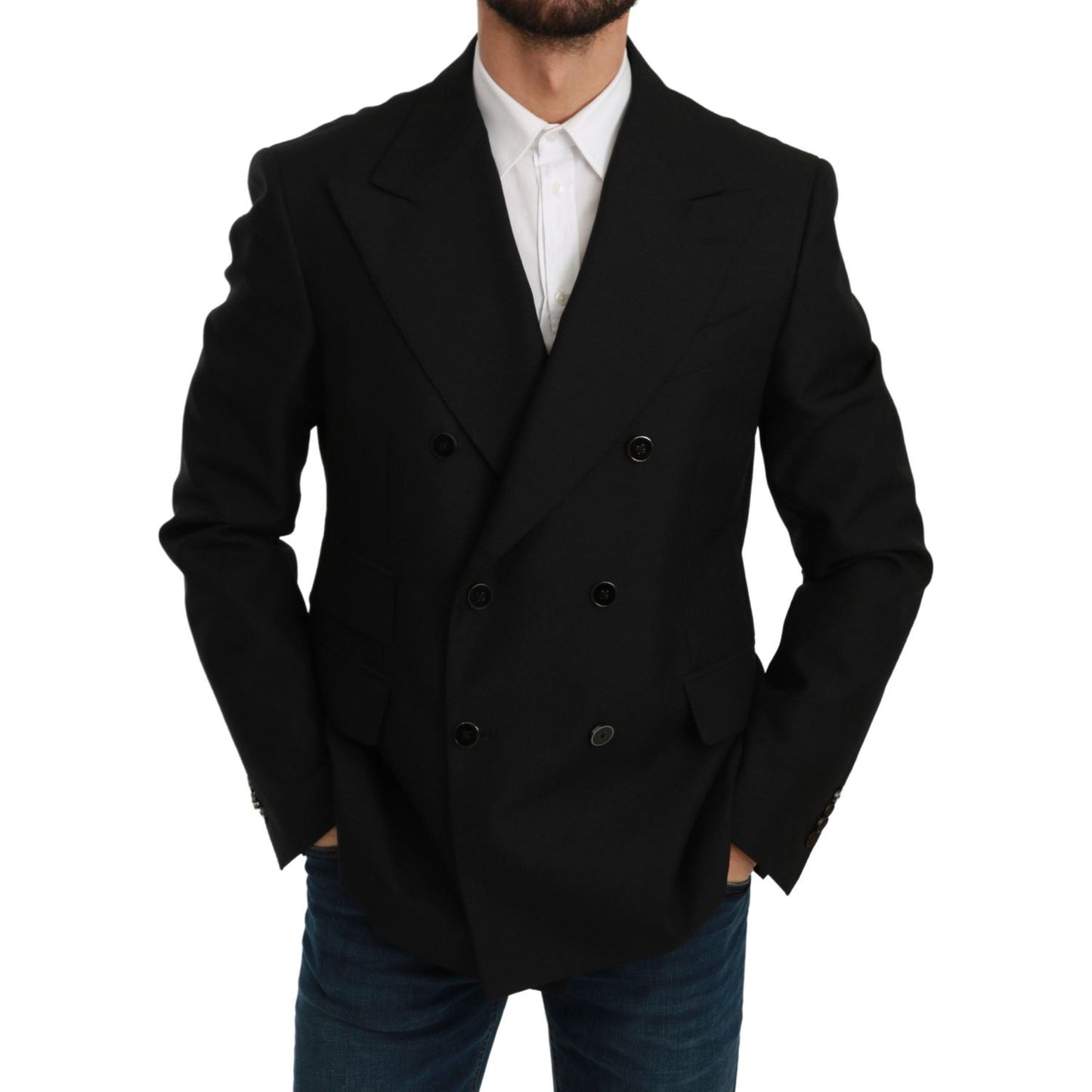 Dolce & Gabbana Elegant Black Slim Fit Formal Blazer black-slim-fit-jacket-coat-wool-blazer-1 IMG_2527-scaled-adbae086-578.jpg