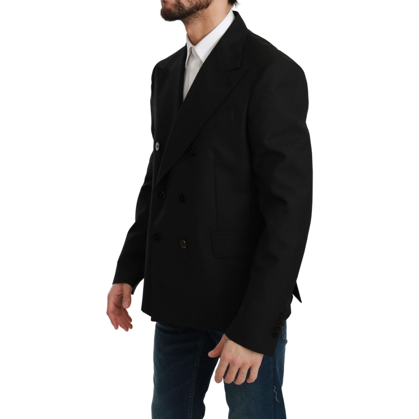 Dolce & Gabbana Elegant Black Slim Fit Formal Blazer black-slim-fit-jacket-coat-wool-blazer-1 IMG_2529-scaled-3e87d97c-083.jpg