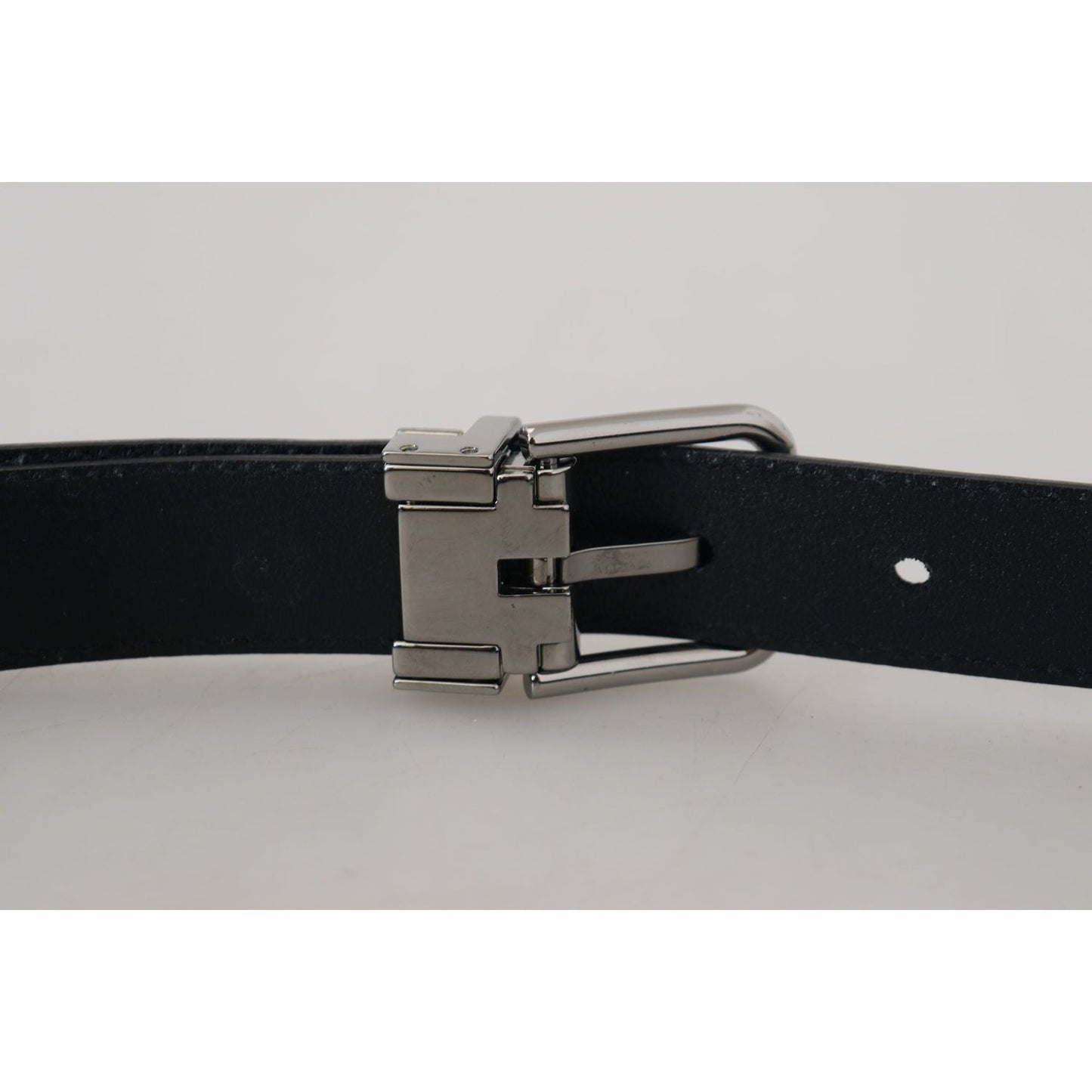 Dolce & Gabbana Elegant Blue Calf Leather Belt blue-calf-leather-silver-tone-metal-buckle-belt