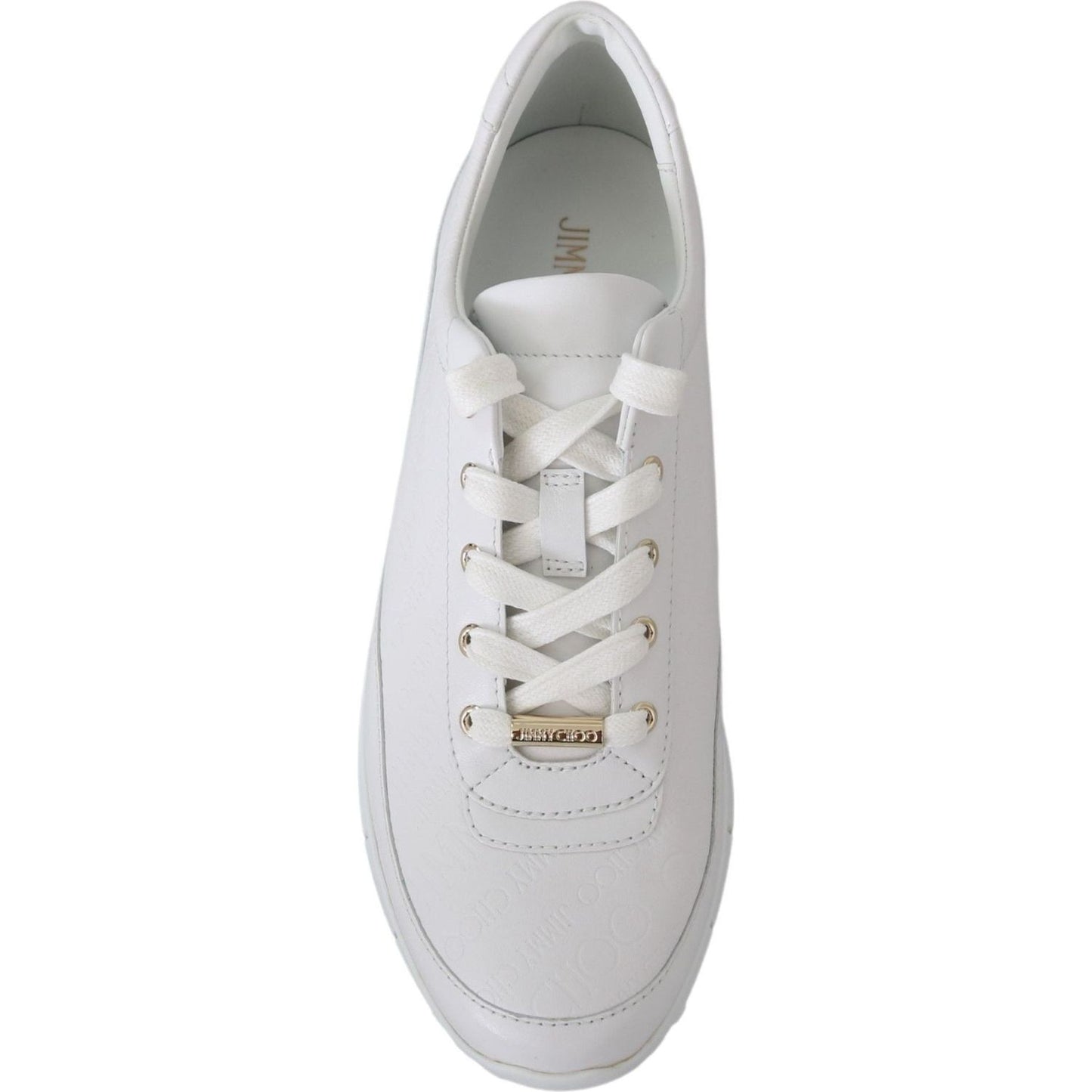 Jimmy Choo Elegant White Leather Sneakers white-leather-monza-sneakers