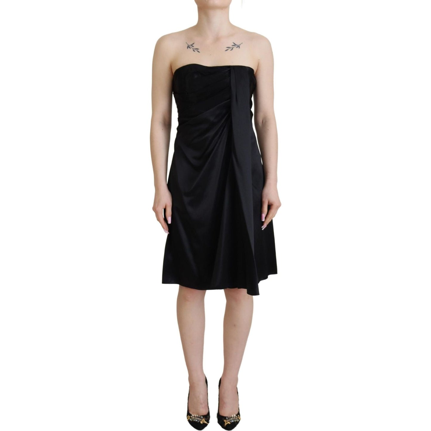 Dolce & Gabbana Elegant Black Silk Mini Sleeveless Dress black-silk-shift-short-mini-party-dress