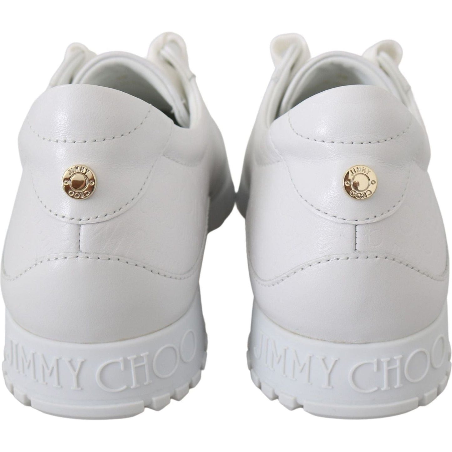 Jimmy Choo Elegant White Leather Sneakers white-leather-monza-sneakers