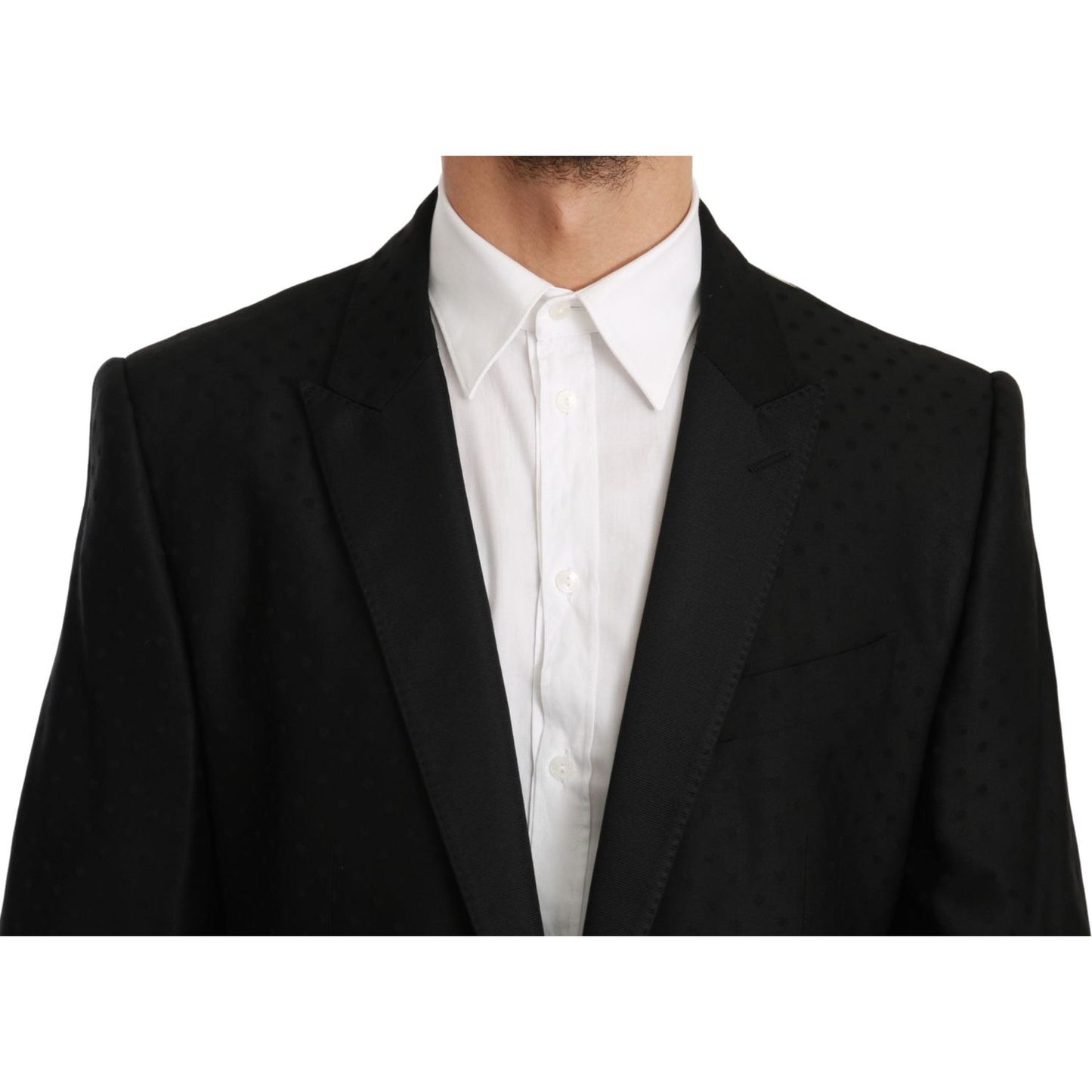 Dolce & Gabbana Polka Dotted Slim Fit Martini Jacket black-slim-fit-coat-jacket-martini-blazer-1 IMG_2560-scaled-60544c08-6f7.jpg
