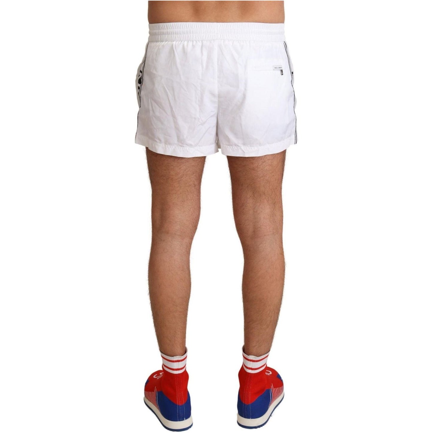 Dolce & Gabbana Elegant White KING Motive Swim Trunks white-king-mens-beachwear-swimwear-shorts IMG_2568-scaled-b6e9c24e-cc1.jpg