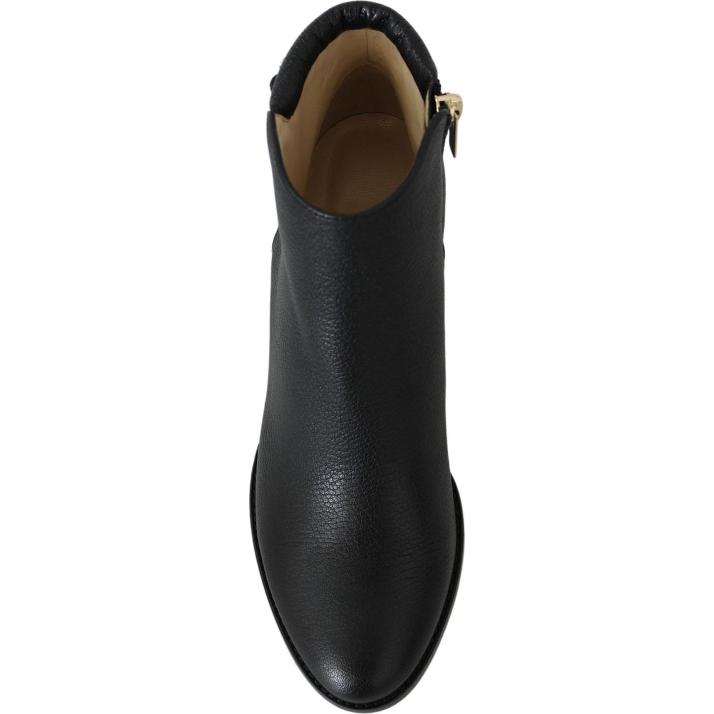 Jimmy Choo Elegant Black Leather Heeled Boots black-leather-method-65-boots