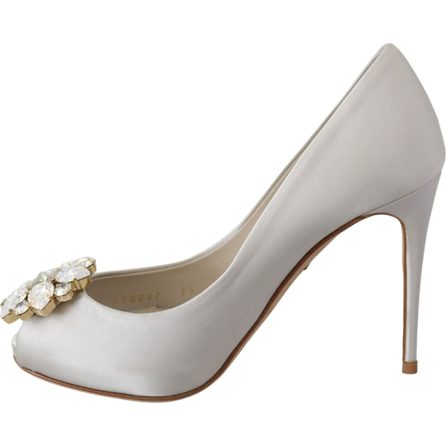 Dolce & Gabbana White Crystal Peep Toe Silk Blend Heels white-crystals-peep-toe-heels-satin-pumps-shoes IMG_2618-09df326a-981.jpg