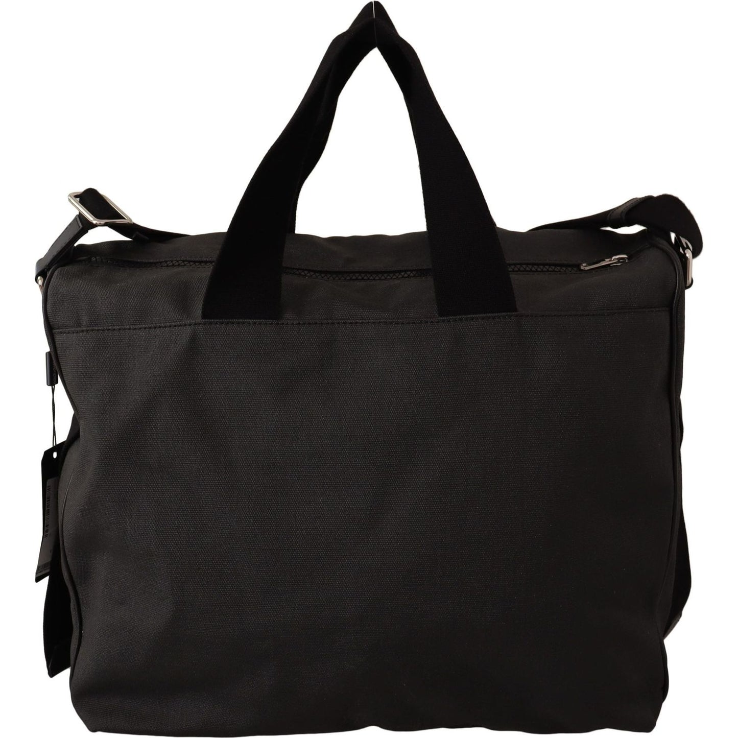 Dolce & Gabbana Elegant Men's Denim & Leather Messenger Bag WOMAN SHOULDER BAGS black-denim-leather-shoulder-strap-messenger-bag