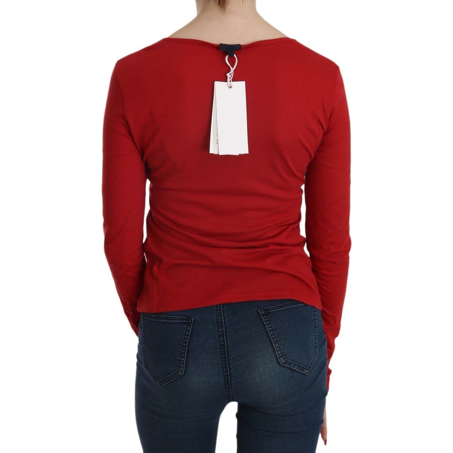 Exte Ravishing Red Crystal Embellished Blouse red-crystal-embellished-long-sleeve-blouse