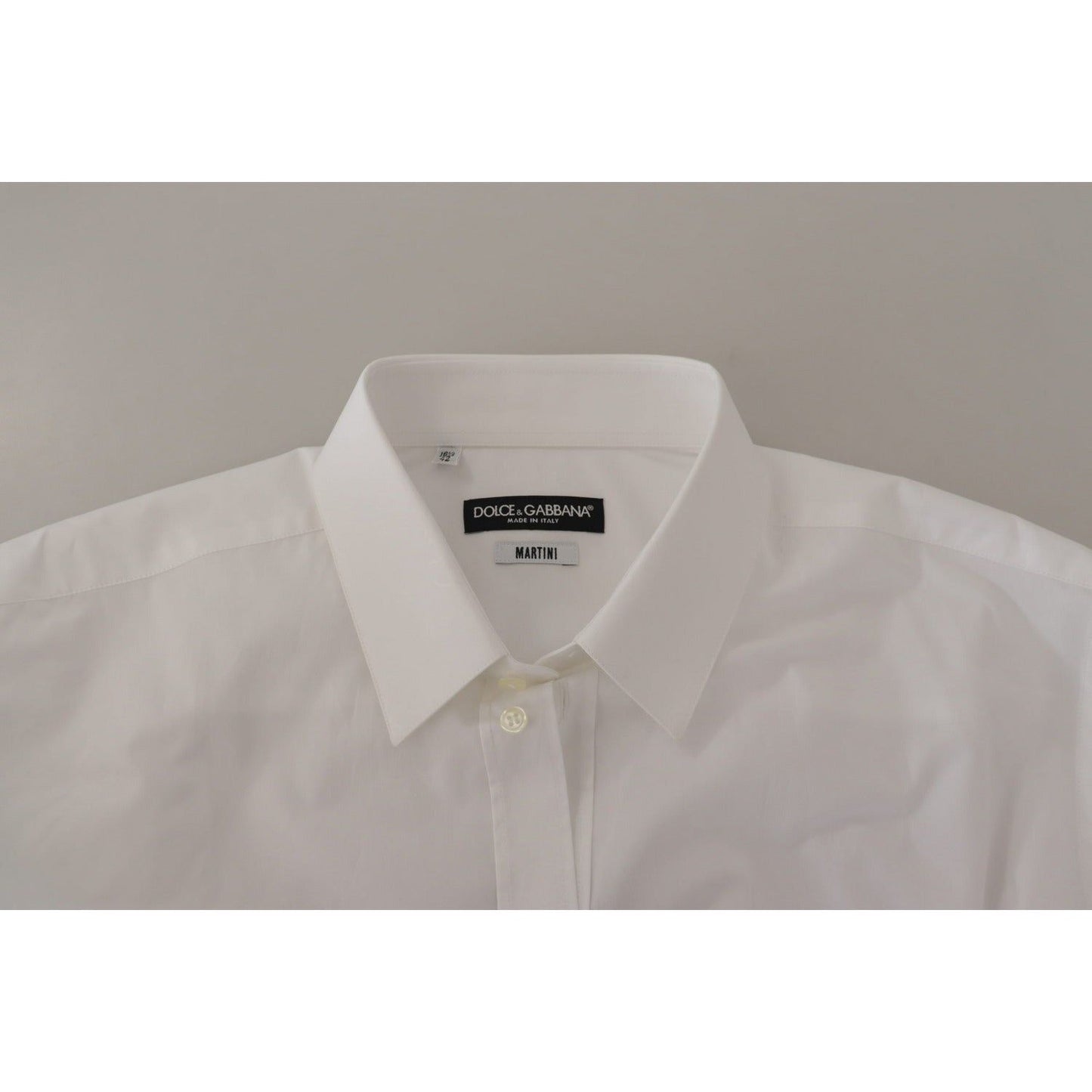 Dolce & Gabbana Elegant Slim Fit White Martini Dress Shirt white-cotton-dress-formal-martini-shirt-2