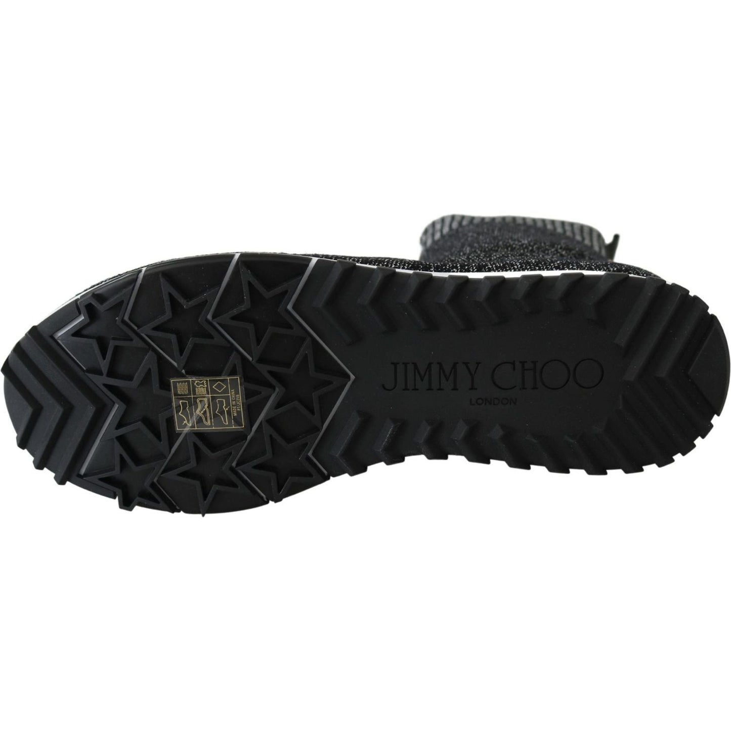 Jimmy Choo Elegant Knitted Lurex Sneakers in Black and Silver black-silver-lurex-mix-norway-sneakers
