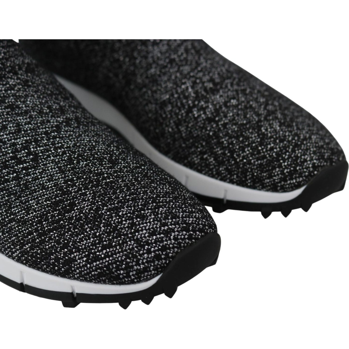 Jimmy Choo Elegant Knitted Lurex Sneakers in Black and Silver black-silver-lurex-mix-norway-sneakers