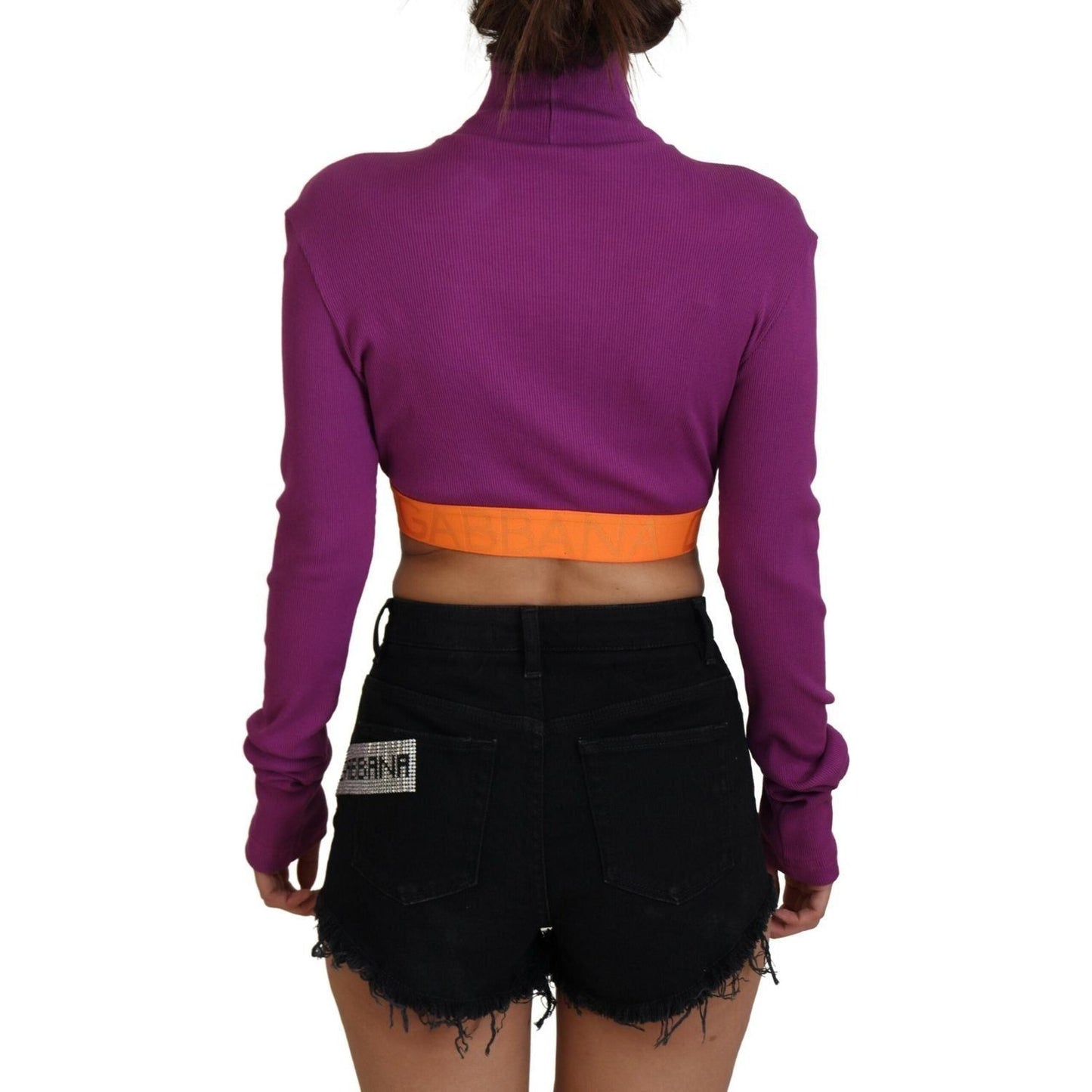 Dolce & Gabbana Elegant Purple Turtle Neck Pullover Sweater purple-turtle-neck-cropped-pullover-sweater IMG_2706-scaled-0b6e6285-9e9.jpg