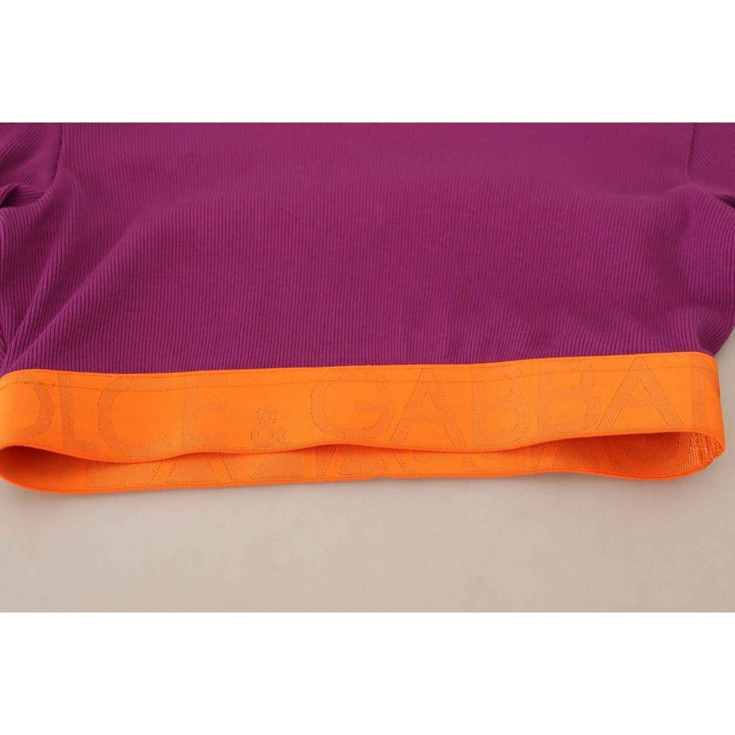 Dolce & Gabbana Elegant Purple Turtle Neck Pullover Sweater purple-turtle-neck-cropped-pullover-sweater