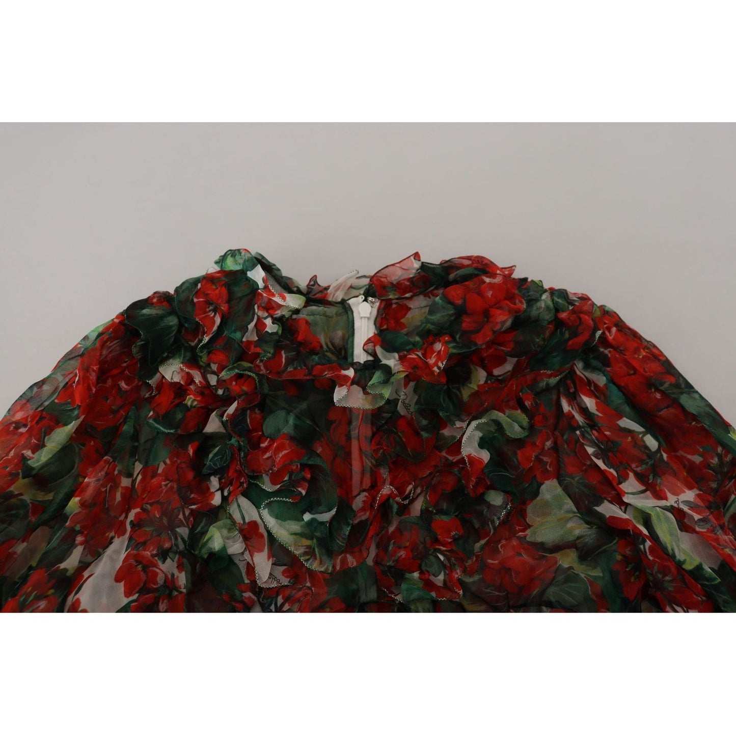 Dolce & Gabbana Elegant Multicolor A-Line Silk Dress multicolor-geranium-a-line-knee-length-dress