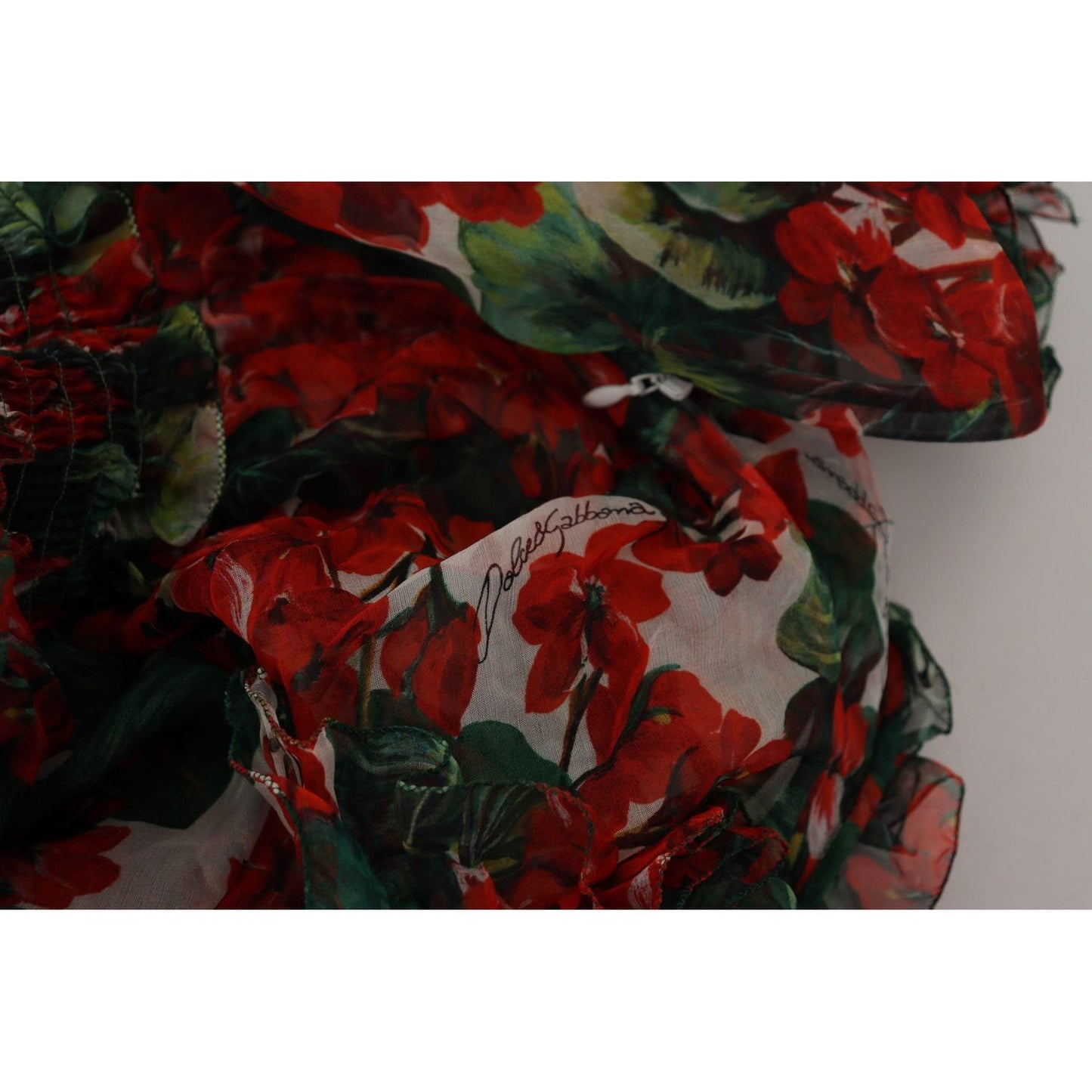 Dolce & Gabbana Elegant Multicolor A-Line Silk Dress multicolor-geranium-a-line-knee-length-dress