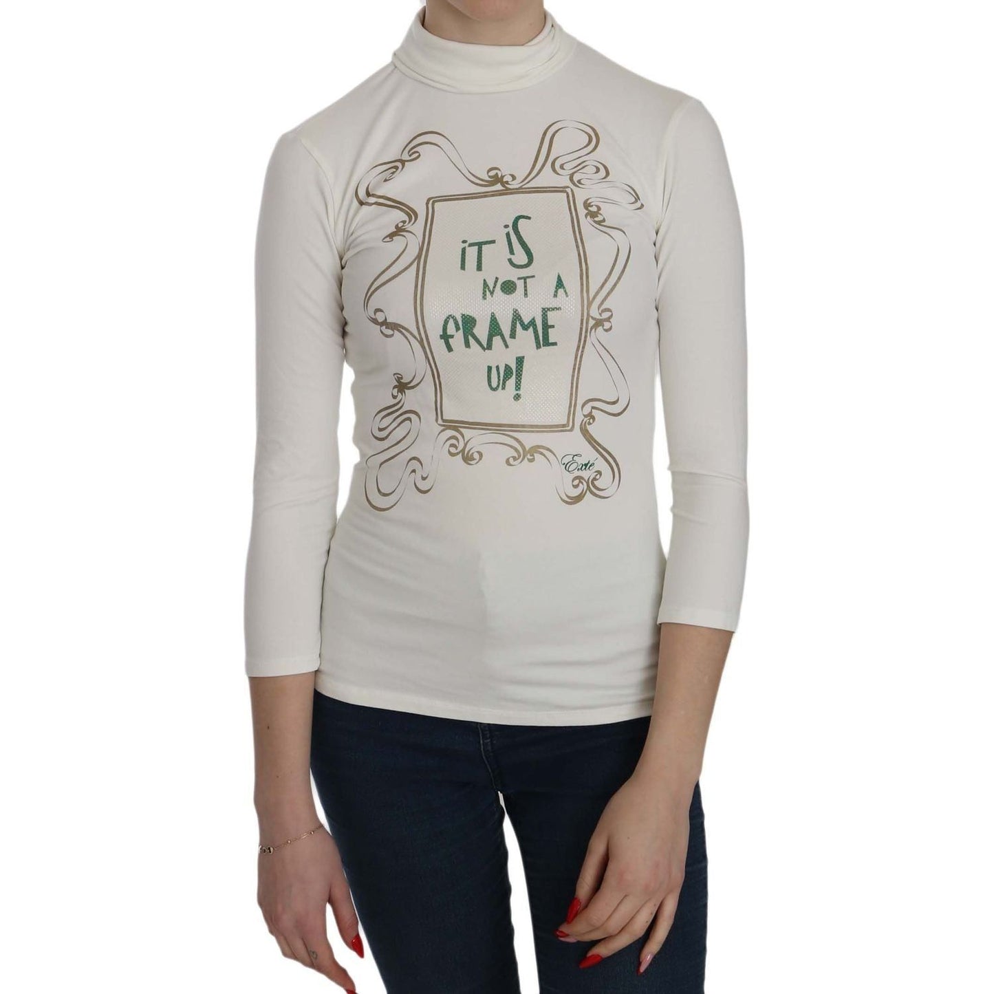 Exte Chic White Printed Turtle Neck Blouse white-printed-turtle-neck-3-4-sleeve-top-cotton-blouse IMG_2738-f0ff1666-3db.jpg