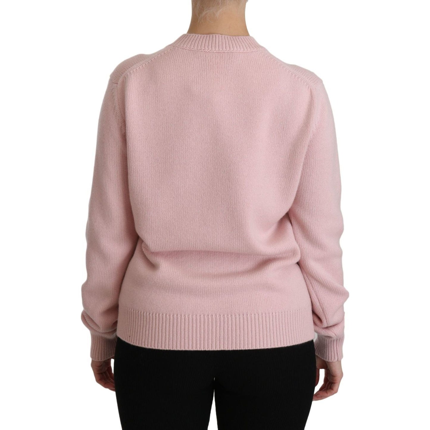 Dolce & Gabbana Cashmere-Blend Pink Crew Neck Sweater pink-crew-neck-cashmere-pullover-sweater IMG_2752-scaled-7e214bce-1c1.jpg