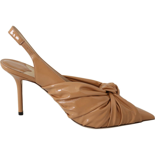 Jimmy Choo Elegant Pointed Toe Leather Pumps Shoes annabell-85-caramel-leather-pumps