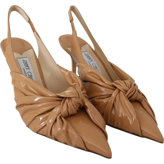 Jimmy Choo Elegant Pointed Toe Leather Pumps Shoes annabell-85-caramel-leather-pumps