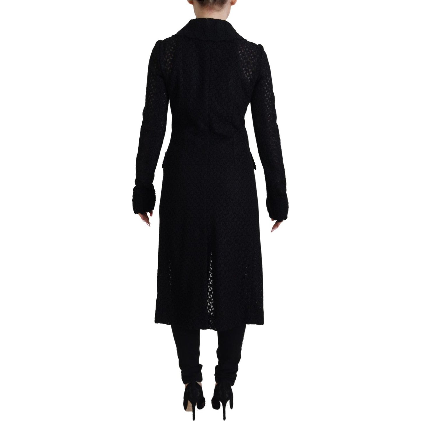 Dolce & Gabbana Classic Button Down Knitted Long Jacket black-button-down-long-blazer-cotton-jacket