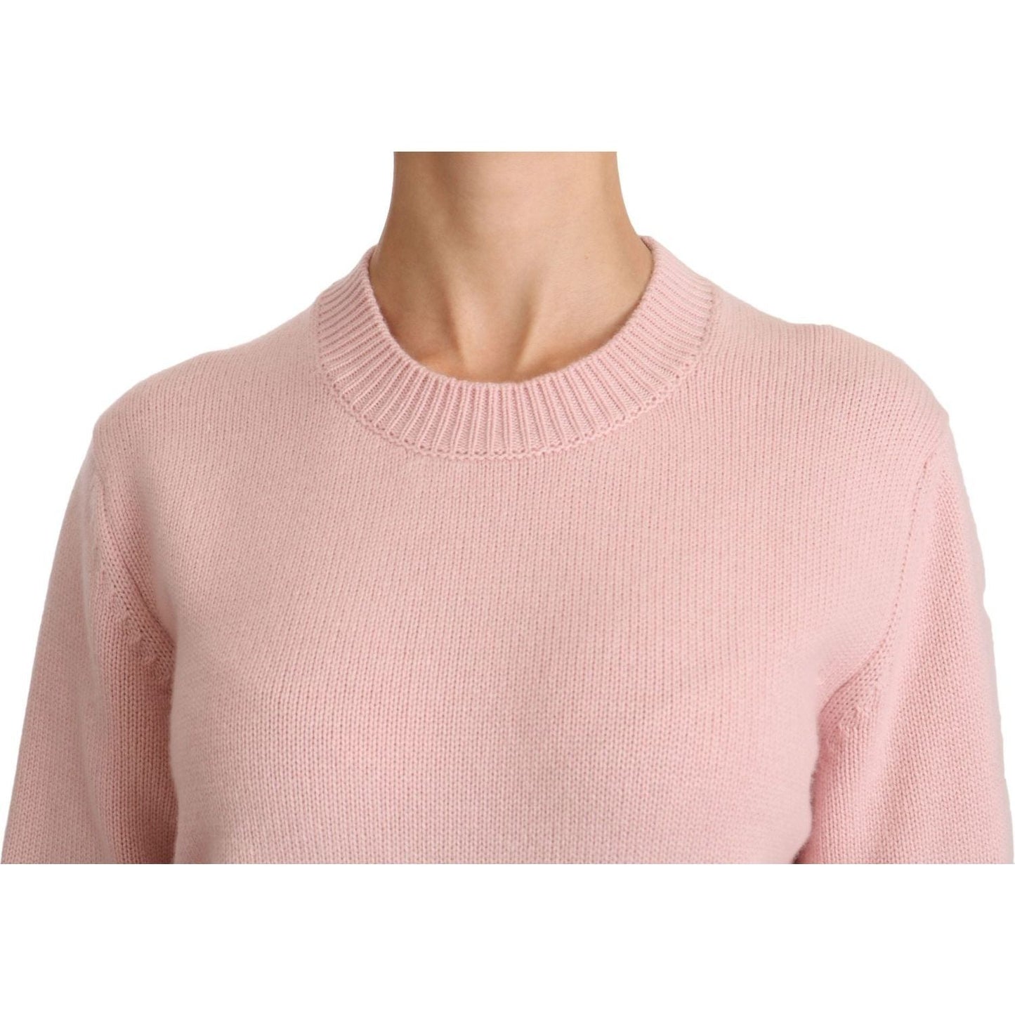 Dolce & Gabbana Cashmere-Blend Pink Crew Neck Sweater pink-crew-neck-cashmere-pullover-sweater IMG_2753-scaled-b6c039ac-b46.jpg