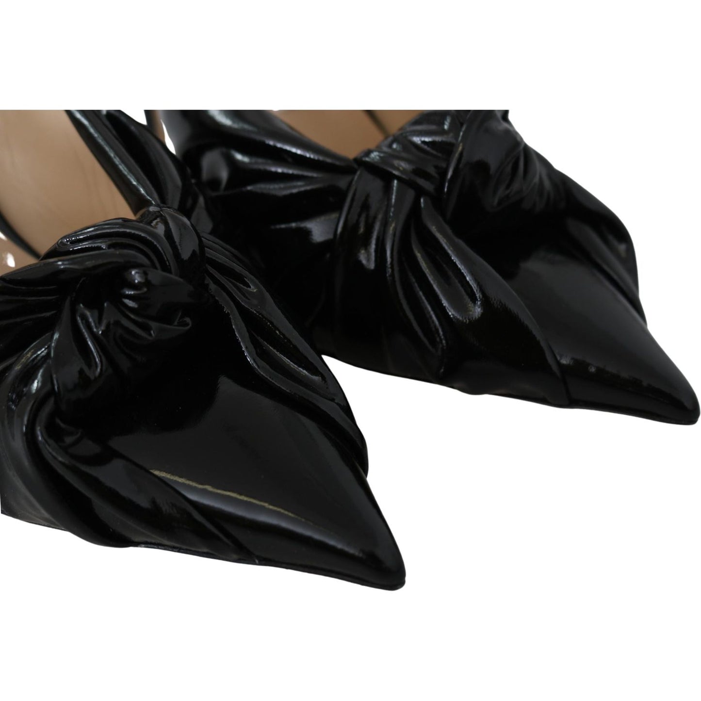 Jimmy Choo Elegant Black Leather Pointed Toe Pumps Shoes annabell-85-black-patent-leather-pumps