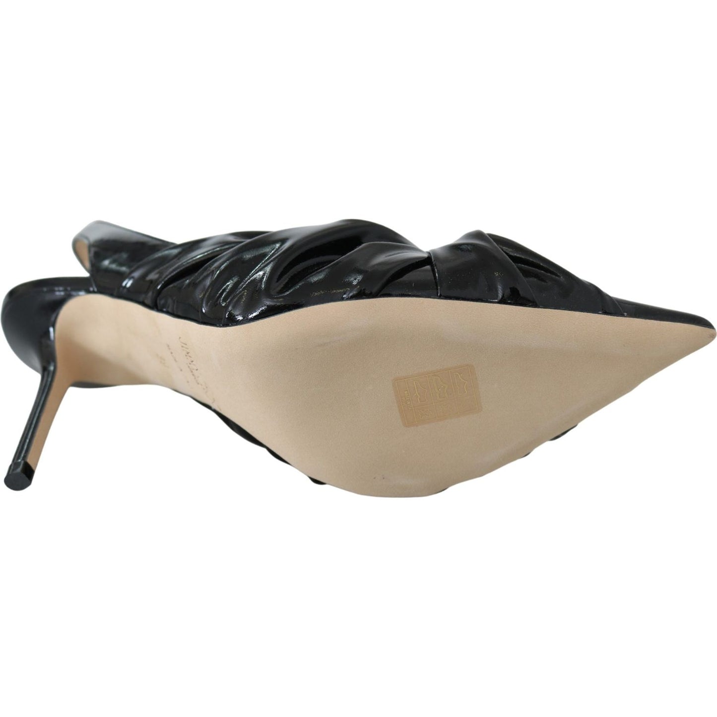 Jimmy Choo Elegant Black Leather Pointed Toe Pumps Shoes annabell-85-black-patent-leather-pumps